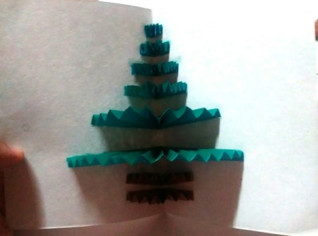 Christmas Tree Pop-up Card - start with the largest at the bottom and work up to the smallest