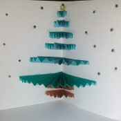 Christmas Tree Pop-up Card - add tiny sparking stars around the tree