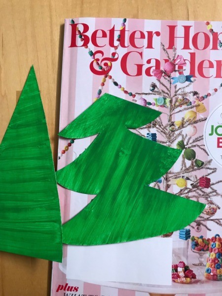 Kids' Christmas Tree Craft - paint them green