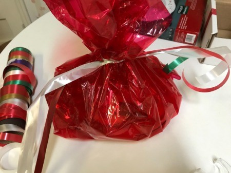 DIY Gift Baskets - tie ribbon around the top