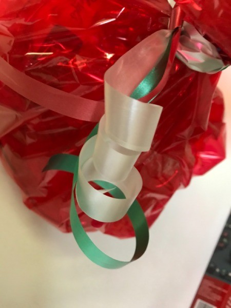 DIY Gift Baskets - closeup of curled ribbon