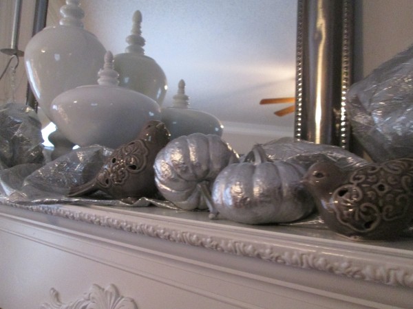 Transforming Gourds Into Elegant Decor - view down the mantle