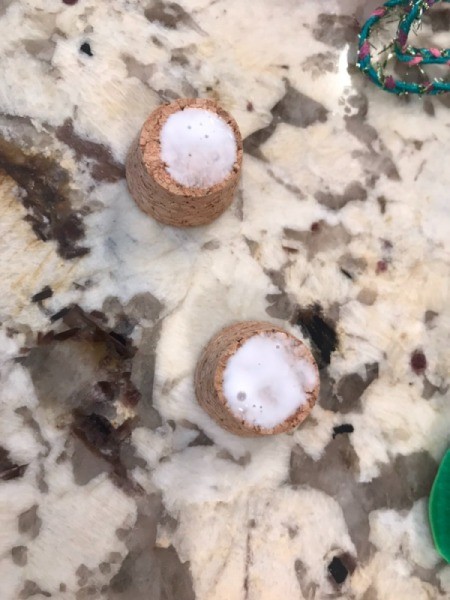 Spiral Miniature Christmas Tree Decoration - apply glue to the corks