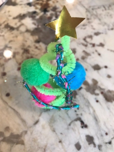 Spiral Miniature Christmas Tree Decoration - add a star sticker to the top and ribbon around as garland