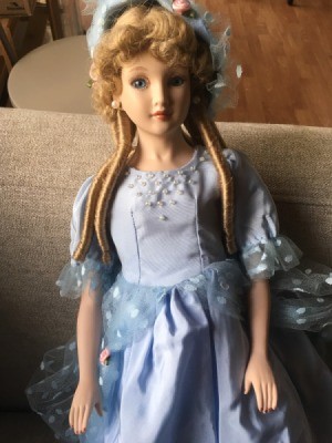 Identifying a Porcelain Doll - doll in blue dress