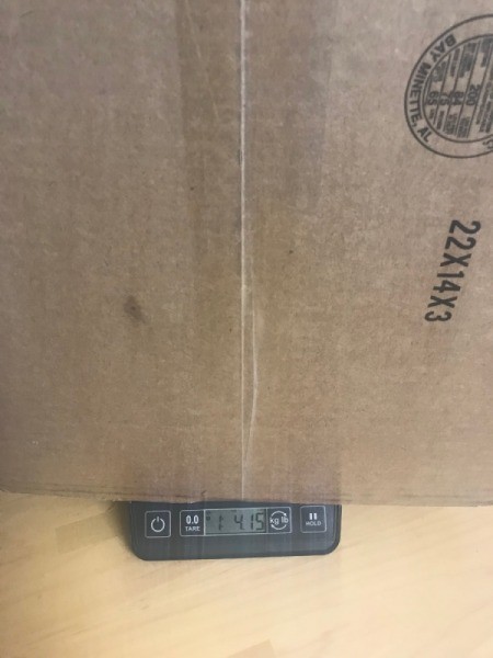 A box over the shipping weight.