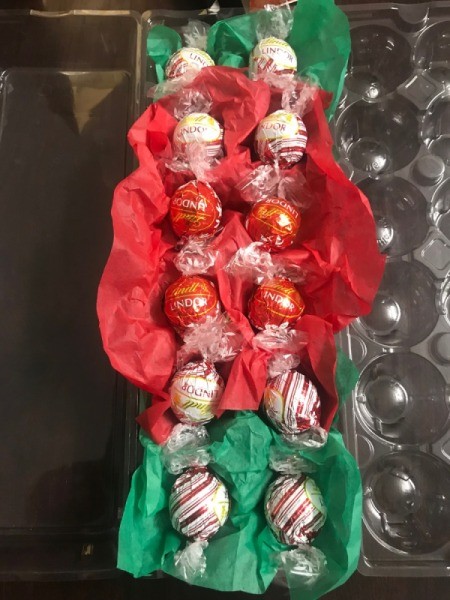 Christmas Candy Egg Carton Gift Box - one truffle in each egg space