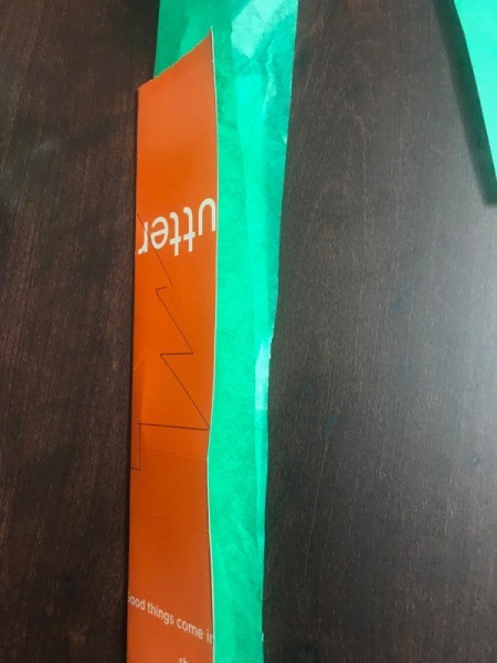 Christmas Candy Egg Carton Gift Box - place the folded paper into the fold of the cardboard