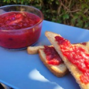 Cranberry Orange Marmalade in bowl and on toast