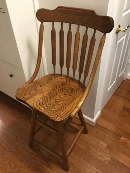 Finding the Value of a Bar Stool - oak bar stool