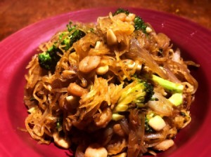 Spaghetti Squash Chow Mein on plate