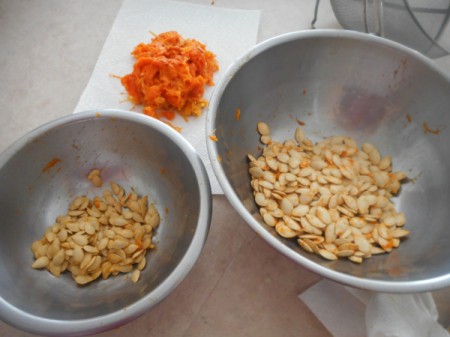 cleaning Pumpkin seeds