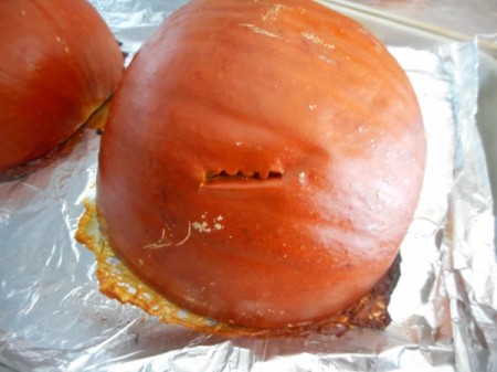 fork testing halves for doneness