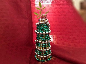 Chopstick and Bead Christmas Tree - finished tree