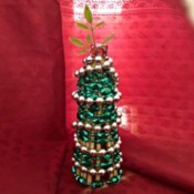 Chopstick and Bead Christmas Tree - finished tree