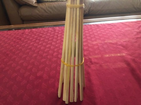 Chopstick and Bead Christmas Tree - stand the cone up and adjust the chopsticks as needed