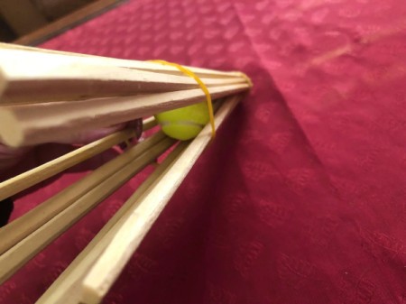 Chopstick and Bead Christmas Tree - second rubber band