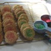decorated cookies on rack
