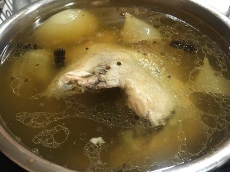 cooked Chicken with onions and ginger