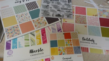 Scrapbook paper supplies.