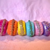 French Macaron Cookie Ornaments - 6 different color cookies