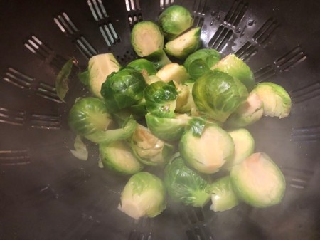 draining  Brussels Sprouts