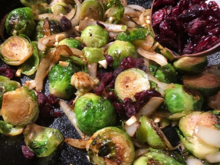 adding Cranberries to Brussels Sprouts