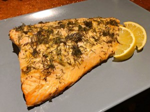 Mustard Dill Salmon on plate