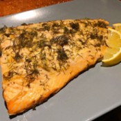 Mustard Dill Salmon on plate