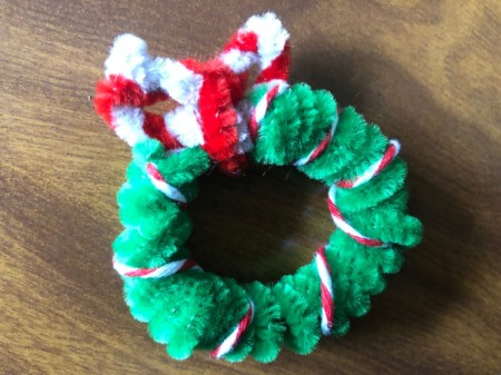 Mini Christmas Wreath - wrap the decorative cord around the wreath