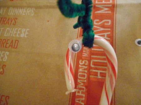 Reindeer Candy Cane - attach to the side of the cane just in front of the antlers