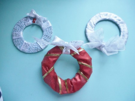 Mini Wreath Ornament - three different wreaths