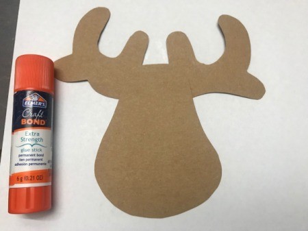 Candy Nose Reindeer Ornament - use glue stick to glue the three pieces together