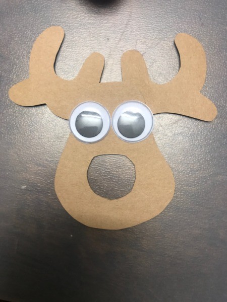 Candy Nose Reindeer Ornament - add google eyes