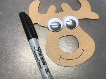 Candy Nose Reindeer Ornament - use a Sharpie to draw the mouth