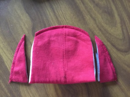 DIY Gnome Dolls - cut the ends off of a shoulder pad to make the shoes