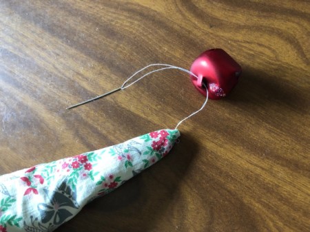 DIY Gnome Dolls - sew a bell to the tip