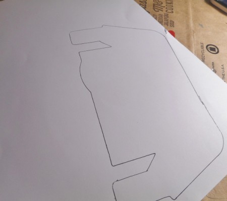 Up-cycled Gift Box - tracing of the extended area