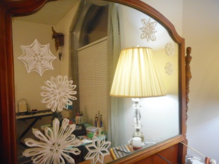 Snowy Window or Mirror - arrange and stick them to the mirror