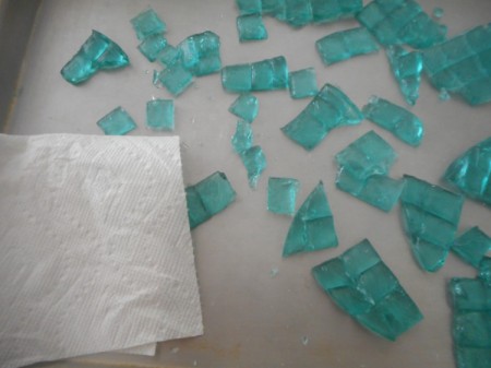 wiping butter from Hard Tack Candy pieces