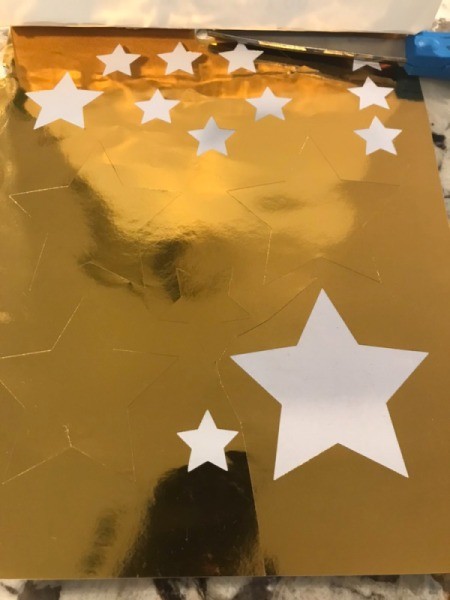 Cardboard Star Ornament - star sticker backing