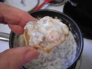 Sausage Dip on chip