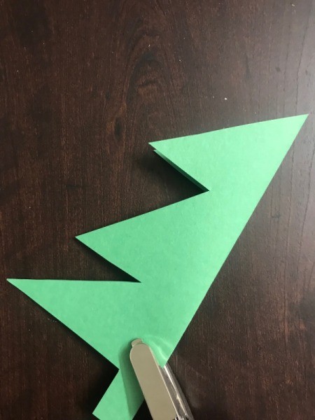 Christmas Ornament Card - refold the tree and punch holes all over