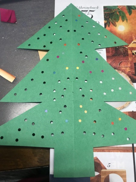 Christmas Ornament Card - continue until all of the holes are covered