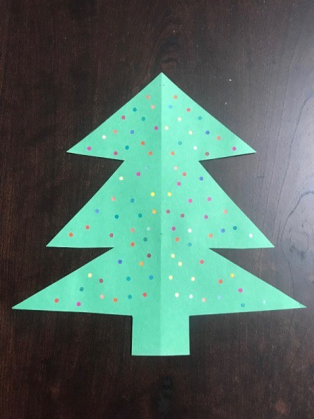 Christmas Ornament Card - tree with colored ornaments