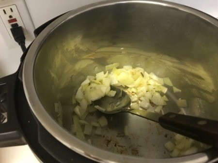 sautéing onions and garlic