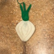 Felt Shallot Ornament - felt shallot ornament with floss hanger