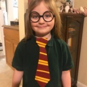 Felt Clip-on Harry Potter Ties - birthday boy wearing a tie and his Harry Potter glasses