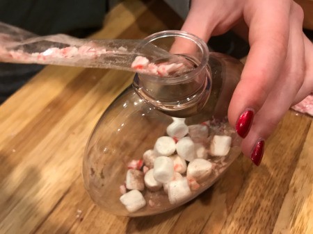 Hot Cocoa Ornaments - add the crushed candy canes