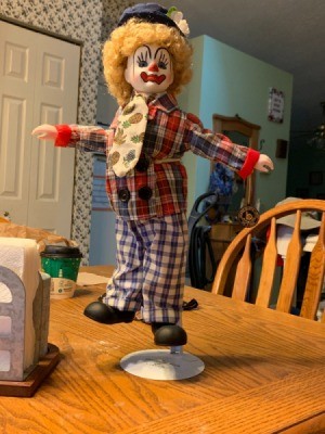 Information on a Brinn's Clown Doll - clown doll on a stand